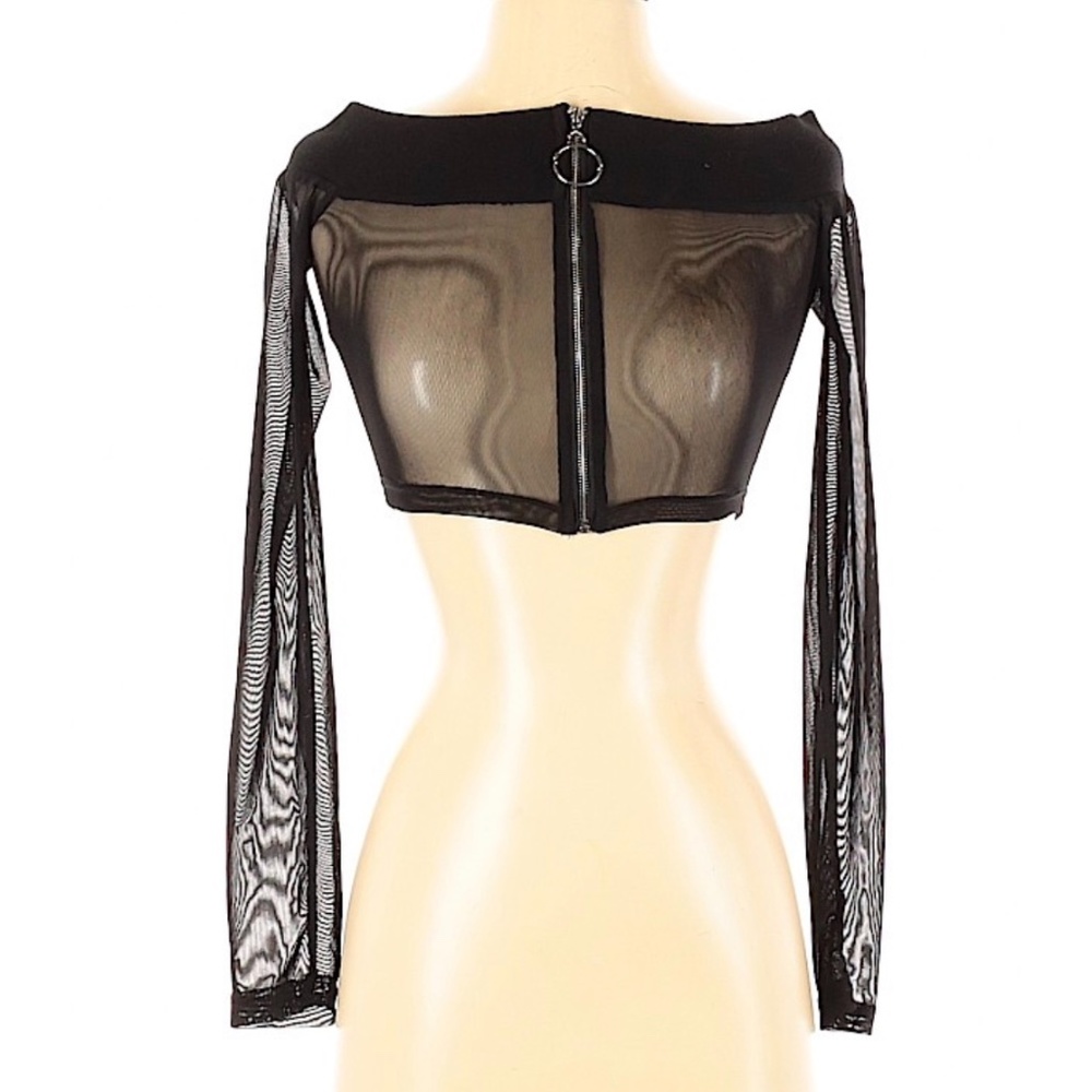 🍁 Forever 21 Black Sheer Long Sleeve Top